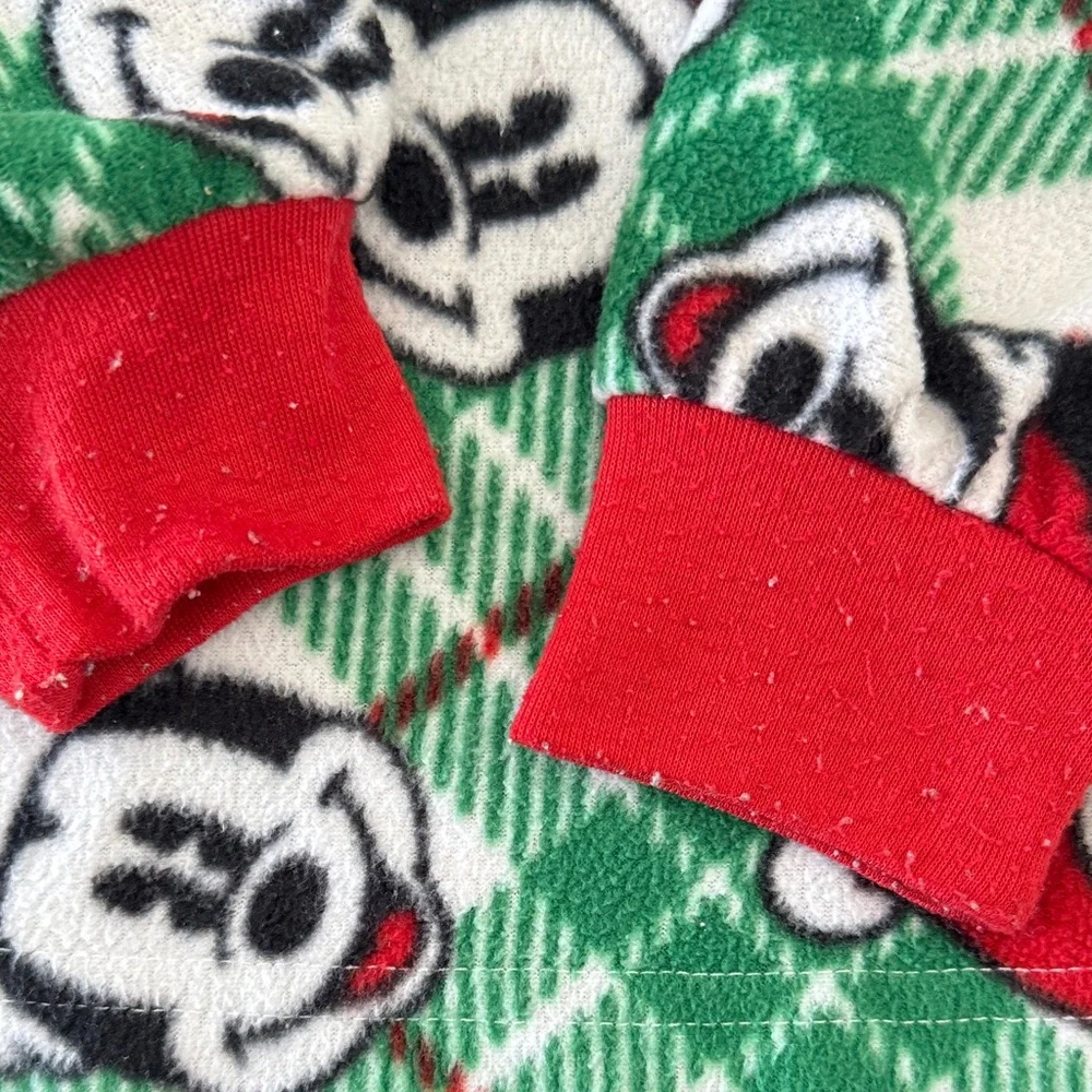 Disney 100 Mickey Mouse and Minnie Green and Red Plaid Pajama Set